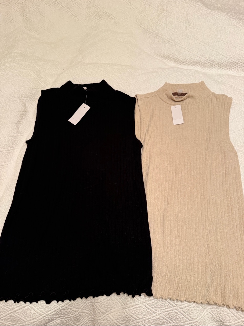 LOFT Ribbed Sleeveless Mock Neck Tops